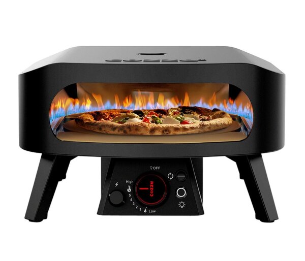 COZZE | 13" | Premium Rotate mit Hitzeschild | Gas - Pizzaofen | Black Edition
